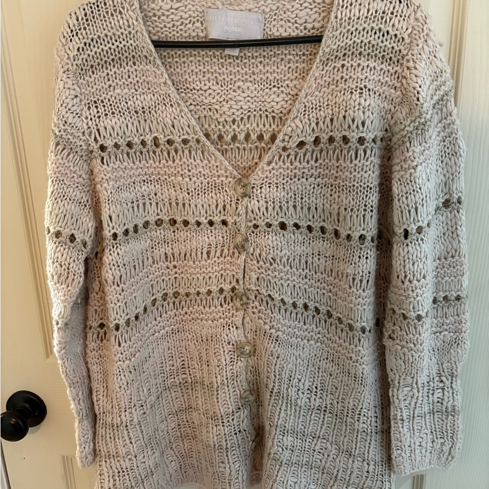 Avenue Cream Button-Up Cardigan
